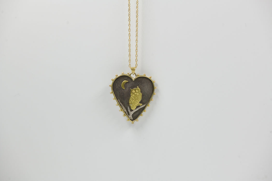 Owl Heart Pendant