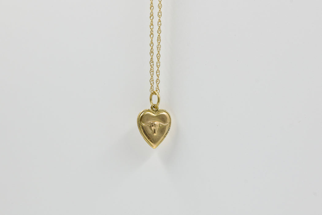 18K Gold Longhorn Pendant