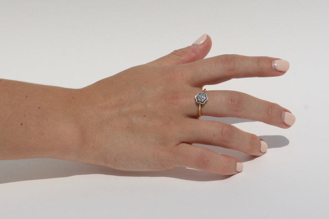 Victorian Diamond Flower Ring